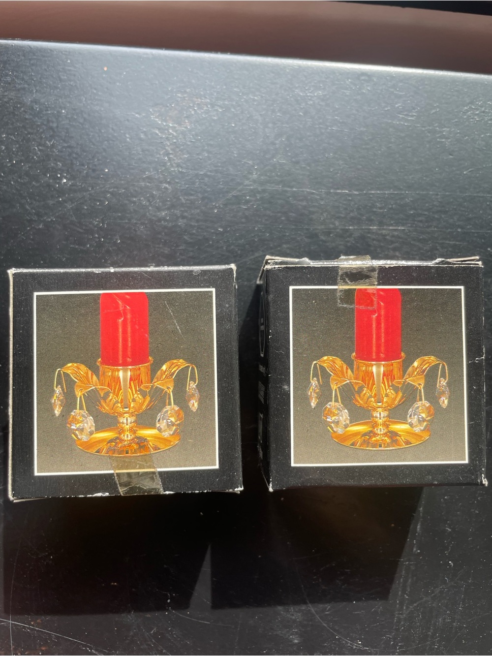 Crystal Temptations 24K Gold Plated Candlestick Holders Swarovski crystals
